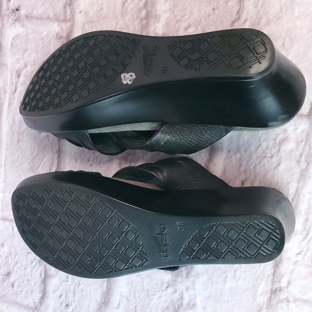 Dansko Avalon black leather slides euro 38 - Picture 7 of 8